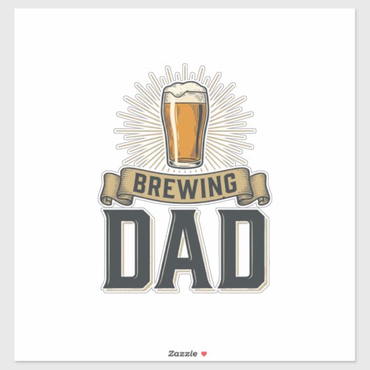 Brouwende Vader Bier Vintage Gravure Shirt Ontwerp Sticker (Vel)