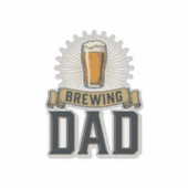 Brouwende Vader Bier Vintage Gravure Shirt Ontwerp Sticker (Voorkant)