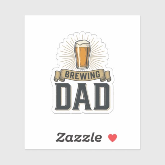 Brouwende Vader Bier Vintage Gravure Shirt Ontwerp Sticker (Vel)