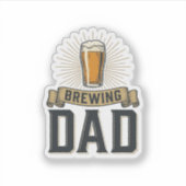 Brouwende Vader Bier Vintage Gravure Shirt Ontwerp Sticker (Voorkant)