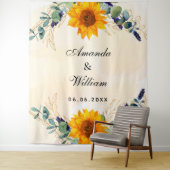 Brouwende zonnebloemen, eucalyptusgrienernamen wandkleed (In situ)