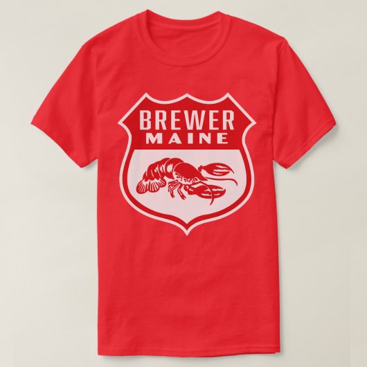 Brouwer Maine Retro Shield Rood T-shirt (Design voorkant)
