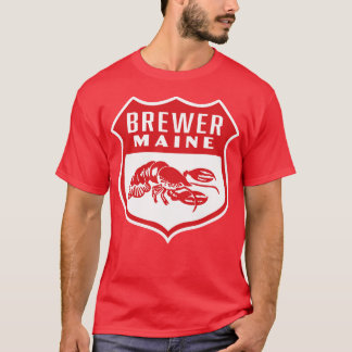 Brouwer Maine Retro Shield Rood T-shirt
