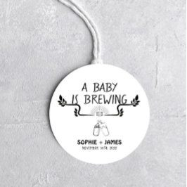 Brouwerij Baby - B&W - Baby shower Favor Sticker
