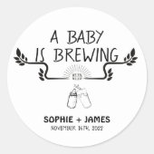 Brouwerij Baby - B&W - Baby shower Favor Sticker (Voorkant)
