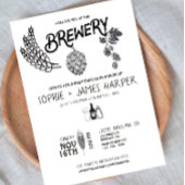 Brouwerij Baby - B&W - Uitnodiging Baby shower