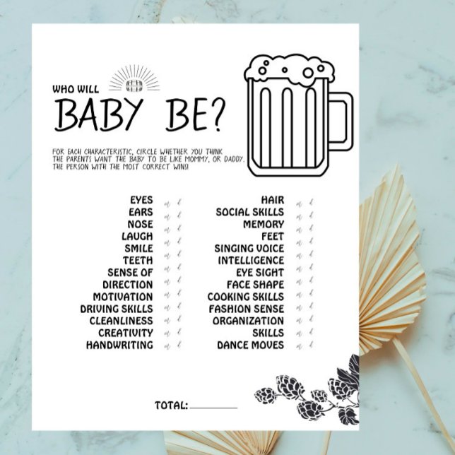 Brouwerij Baby - B&W - wie zal er Baby zijn? Game (Creator heeft geüpload)