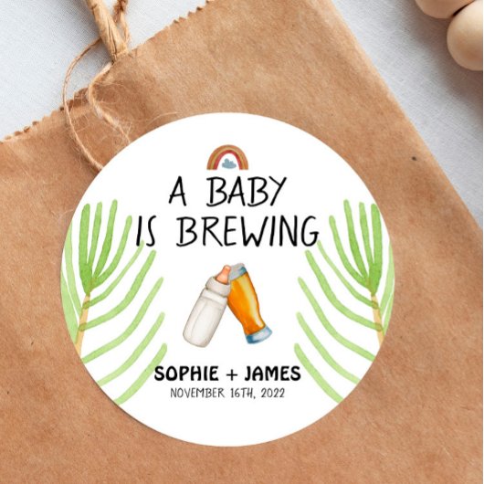 Brouwerij Baby - Kleur - Baby Shower Favor Sticker