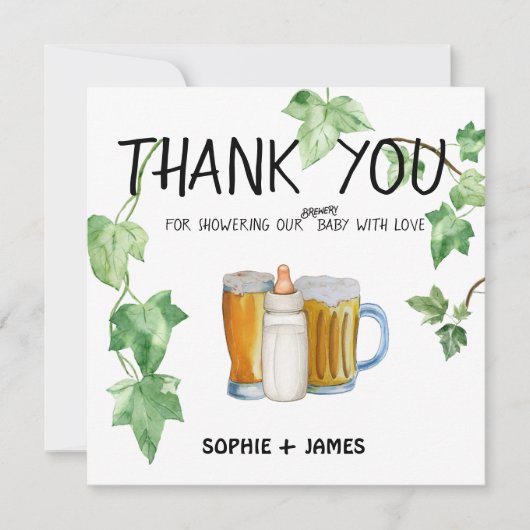 Brouwerij Baby - Kleur - Baby shower Hartelijk dan Bedankkaart (Voorkant)