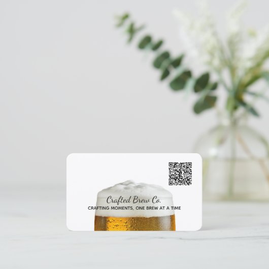 🍻 Brouwerij Bier Custom QR Visitekaartje (Staand voorkant)