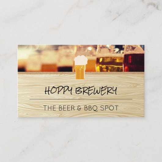 Brouwerij | Bierlogo | Houtnerf Visitekaartje (Voorkant)