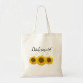 Brouwerij Bridesmaid Sunflower Rustic Floral Tote Bag (Voorkant)