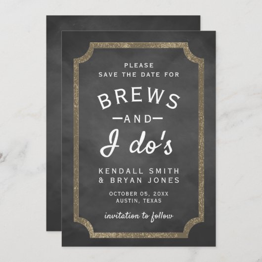 Brouwerij en ik brouwerij-karton sparen de datum kaart (Voorkant / Achterkant)