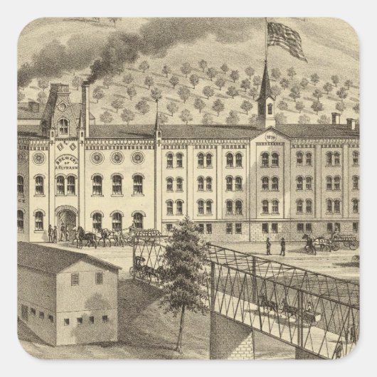 Brouwerij en mouterij van A Reymann Vierkante Sticker (Voorkant)