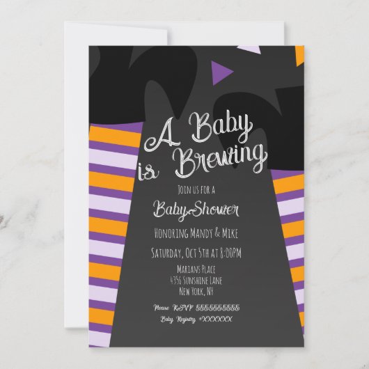Brouwerij-heks-Baby shower-halloween-partij Kaart (Voorkant)