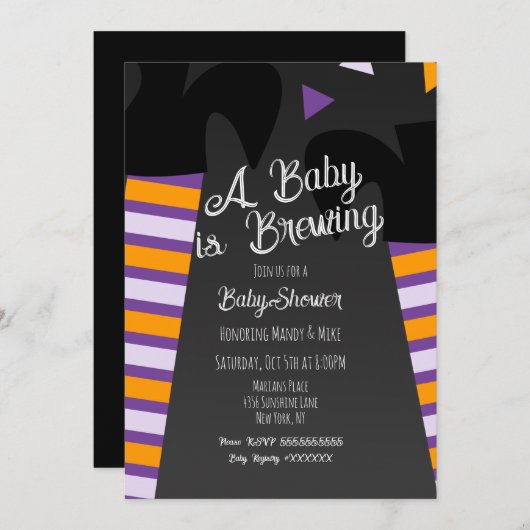 Brouwerij-heks-Baby shower-halloween-partij Kaart (Voorkant / Achterkant)