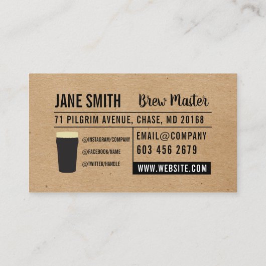 brouwerij | kroeghuis visitekaartje (Achterkant)