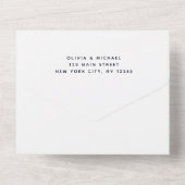 Brouwerij Navy Blue Blush Pink Floral RSVP All In One Uitnodiging (Achterkant)