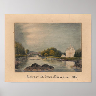 Brouwerij op Upper Schuylkill River Print PA