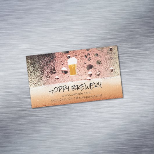 Brouwerij | Pub House | Mok bier Magnetisch Visitekaartje (Voorbeeld)