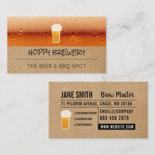 Brouwerij | Pub House | Mok bier Visitekaartje (Voorkant / Achterkant)
