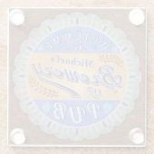 Brouwerij Pub - Pet met speciale bierflesjes Glazen Onderzetter (Achterkant)