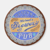 Brouwerij Pub - Pet met speciale bierflesjes Magneet (Voorkant)