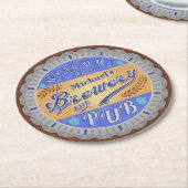 Brouwerij Pub - Pet met speciale bierflesjes Ronde Kartonnen Onderzetter (Gebogen)