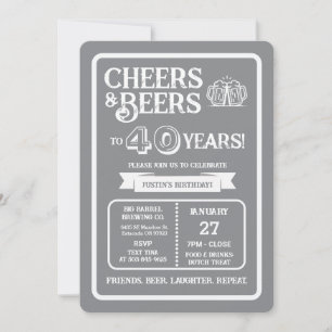 Brouwerij Pub Verjaardags Cheers en Bieren voor 40 Kaart