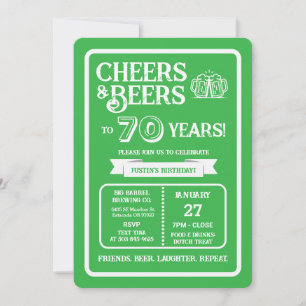 Brouwerij Pub Verjaardags Cheers en Bieren voor 70 Kaart