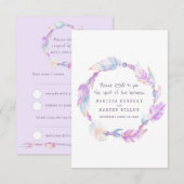 Brouwerij RSVP boho vether paarse tribale baard Kaartje (Voorkant / Achterkant)