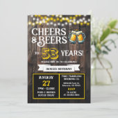 Brouwerij Verjaardags Cheers en Bieren tot 53 Jaar Kaart (Staand voorkant)