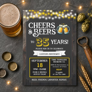 Brouwerij Verjaardags Cheers en Bieren voor 35 Jaa Kaart