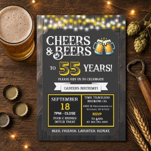 Brouwerij Verjaardags Cheers en Bieren voor 55 Jaa Kaart