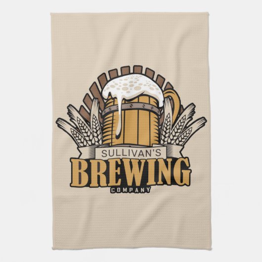 Brouwerij voegt de naam van de brouwerij van de br theedoek (Verticaal)