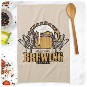 Brouwerij voegt de naam van de brouwerij van de br theedoek