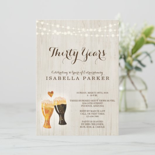 Brouwerij Woman's Birthday Invitation | Rustic Bee Kaart (Staand voorkant)