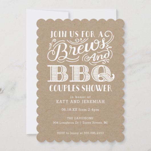 Brouwerijen en BBQ-koppels schoeisel op Kraft Kaart (Voorkant)