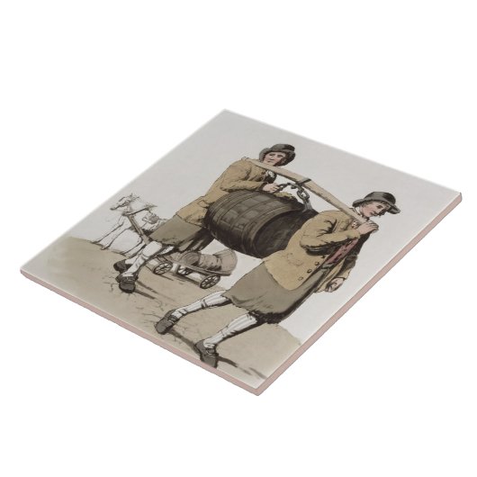 Brouwerijen uit het "Costume of Great Britain", ge Tegeltje (Zijkant)