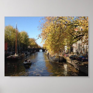 Brouwersgracht Amsterdam Canal Autumn Foto Poster