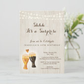 Brouwery Surprise Birthday Party | Rustic Beer Kaart (Staand voorkant)