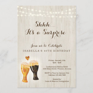 Brouwery Surprise Birthday Party   Rustic Beer Kaart