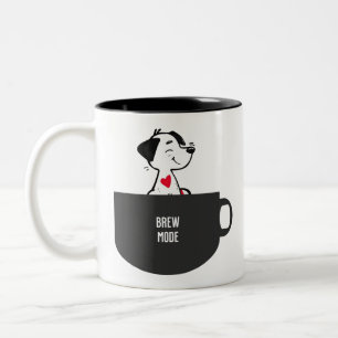Brouwmodus koffiehond tweekleurige koffiemok