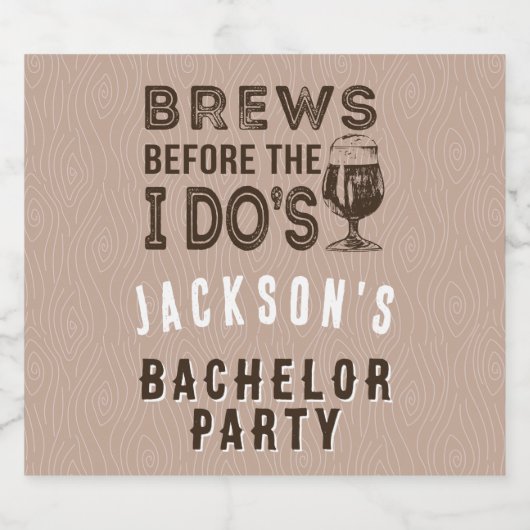 Brouws Voor de Trouw Bachelorfeest Bier Etiket (Enkel label)
