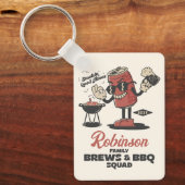 Brouwsels en BBQ Squad Grappige Barbeque Familie C Sleutelhanger (Voorkant)
