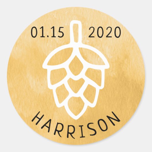 Brouwt voor ik doe's Beer Hops bruiloft douche Ronde Sticker (Voorkant)