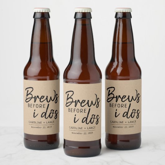 Brouwt voor ik doe's co-ed bruiloft douche Kraft Bier Etiket (Flessen)