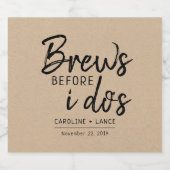 Brouwt voor ik doe's co-ed bruiloft douche Kraft Bier Etiket (Enkel label)