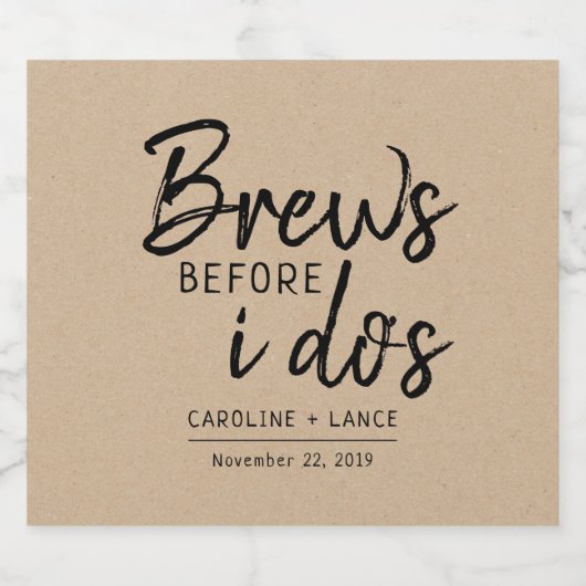 Brouwt voor ik doe's co-ed bruiloft douche Kraft Bier Etiket (Enkel label)