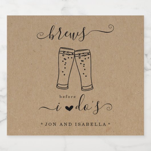 Brouwt voor ik doe's Couple's Douche Bier Etiket (Enkel label)